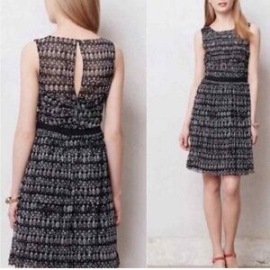 Anthropologie Black and White Patterned  Dress